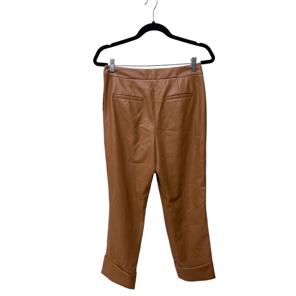 Trina Turk Cuffed Faux-Leather Pants In Nutmeg Size 2 - Picture 6 of 6